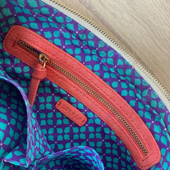 Steven By Steve Madden Jyme Colorful Embroidered Pom Pom Clutch Pouch Natural - Picture 8 of 12